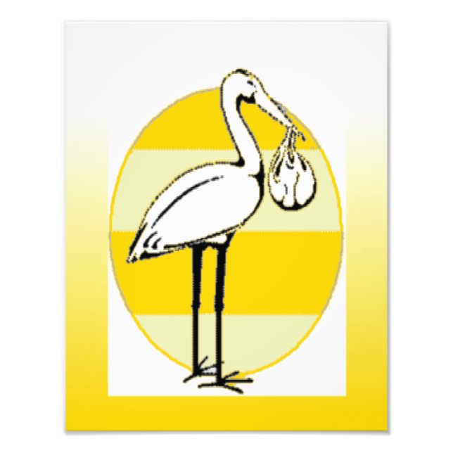 Stork och Baby Bundle Fototryck (Framsidan)
