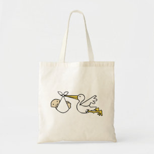 Stork och baby Tecknad Cute Birth Notice Tygkasse