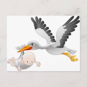stork och baby vykort