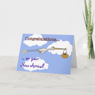 Stork- och babyugglanyfödd bebis kort