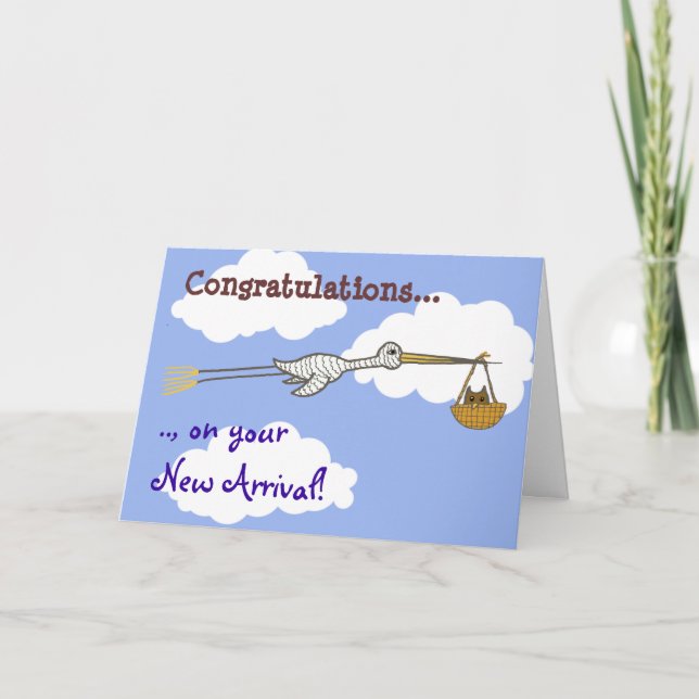 Stork- och babyugglanyfödd bebis kort (Framsida)