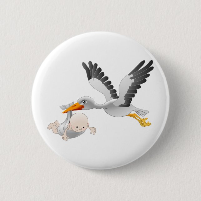 stork och bebis knapp (Framsida)