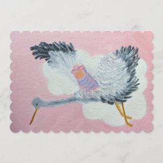 Stork- och Flicka-aviseringskort Meddelande