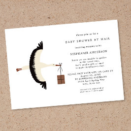 Stork och paket Baby Shower efter e-postinbjudan Inbjudningar