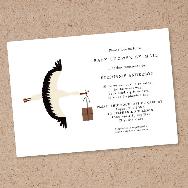 Stork och paket Baby Shower efter e-postinbjudan Inbjudningar (Skapare uppladdad)
