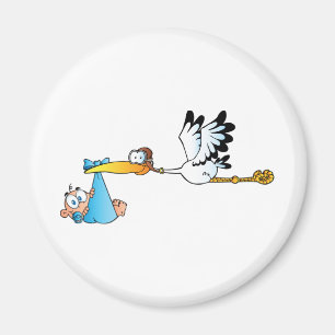 Stork och pojke magnet