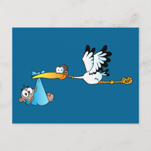 Stork och Pojke mellan Afrika och Amerika Vykort
