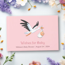 Stork på Rosa Baby Shower