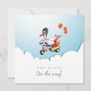 Stork på Scooter Funny Gender Neutral Gravid Meddelande