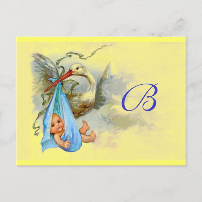 STORK POJKE SHOWER 2 INBJUDAN VYKORT (Framsida)