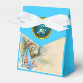 STORK POJKE SHOWER BLUE GEM STONE MONOGRAM PRESENTASKAR