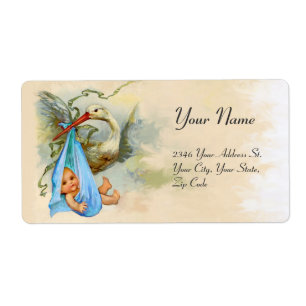 STORK POJKE SHOWER BLUE ROSA FRAKTSEDEL