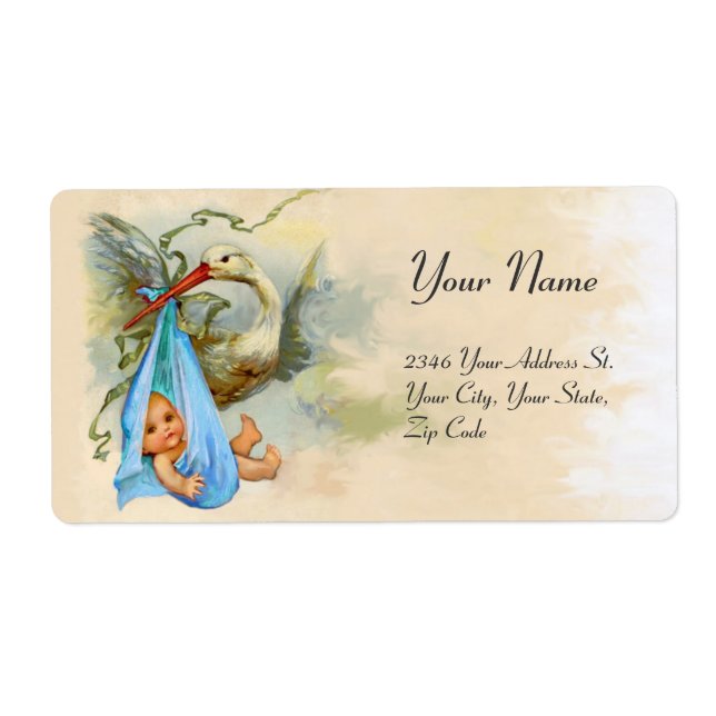 STORK POJKE SHOWER BLUE ROSA FRAKTSEDEL (Framsidan)