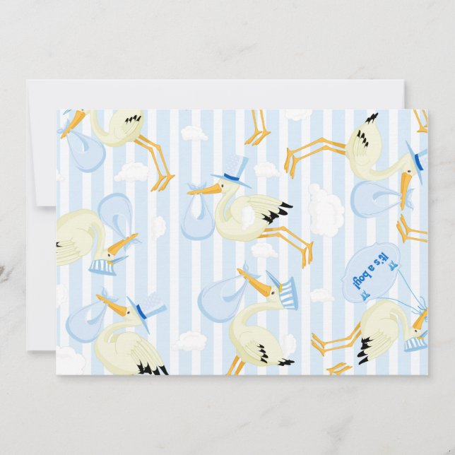 Stork Pojke Shower-inbjudningar Inbjudningar (Framsida)