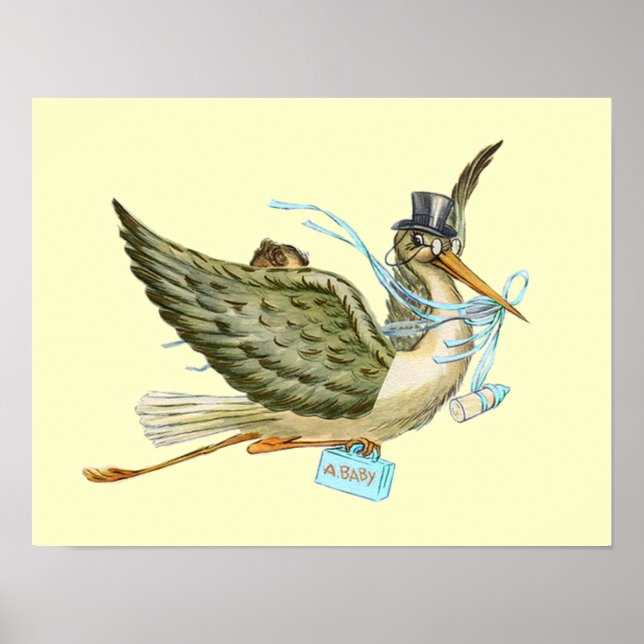STORK POJKE SHOWER ,kräm Poster (Framsidan)
