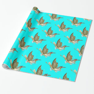 STORK POJKE SHOWER,Teal Blue White Presentpapper
