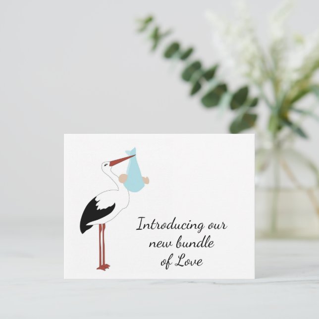 Stork presentkort vykort (Stående Fram)