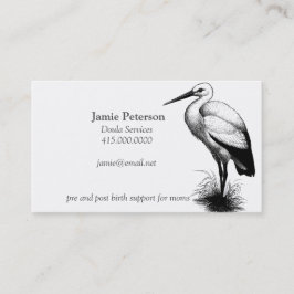 Stork ringer Doula-Affärskorten Visitkort
