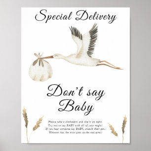 Stork - säg inte att baby Poster
