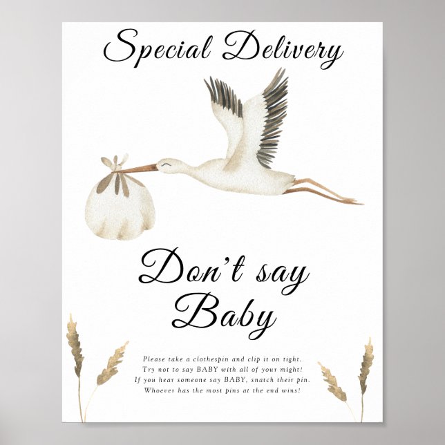 Stork - Säg inte baby Affisch (Framsidan)