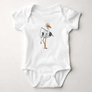 Stork som Fisher med fisketräd T Shirt