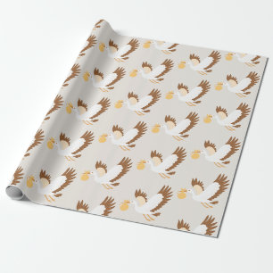 Stork som flyger en baby Baby Shower Presentpapper