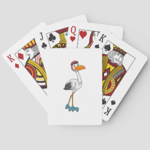 Stork som infogad skater med rullskridskor casinokort