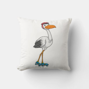 Stork som infogad skater med rullskridskor kudde