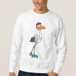 Stork som infogad skater med rullskridskor lång ärmad tröja
