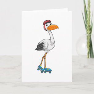 Stork som inlineskridskoåkare med rullskridskor kort