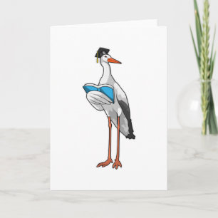 Stork som lärare med bok kort