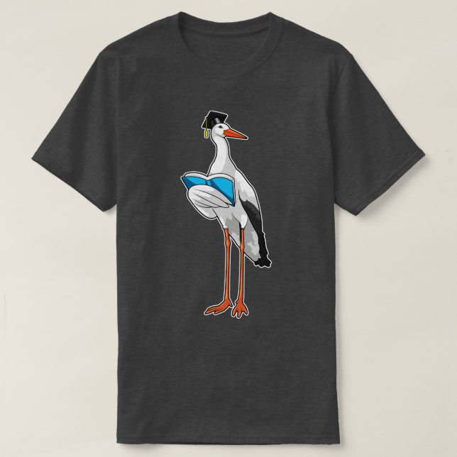 Stork som lärare med Bok T Shirt (Design framsida)