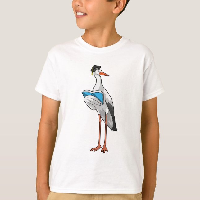Stork som lärare med Bok T Shirt (Framsida)