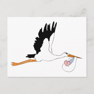 Stork som levererar Baby Vykort