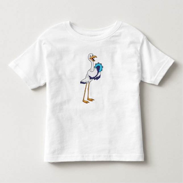 Stork som musiker med Tambourine T Shirt (Framsida)