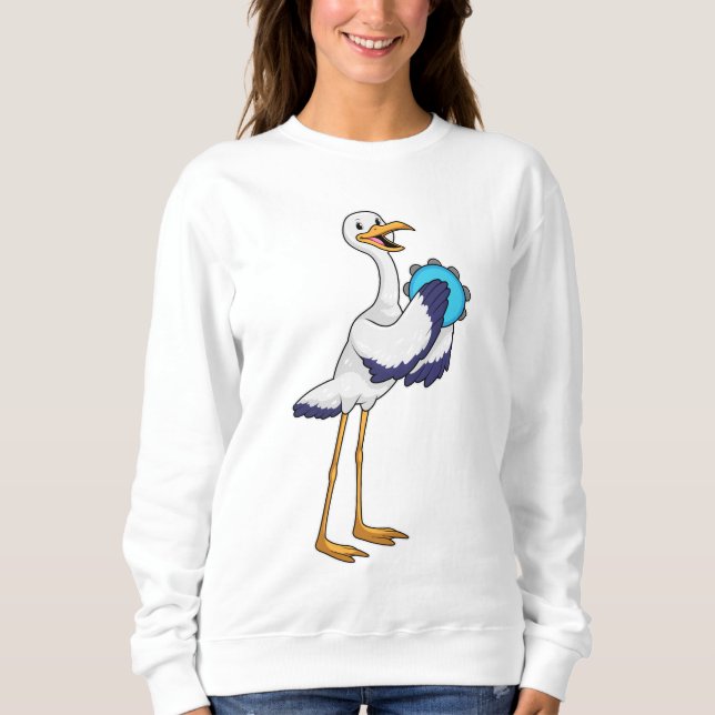Stork som musiker med Tambourine T Shirt (Framsida)