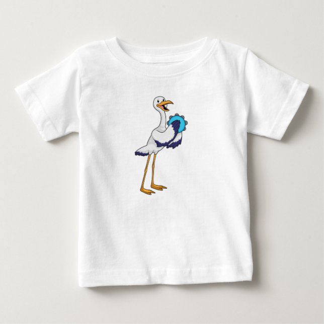 Stork som musiker med Tambourine T Shirt (Framsida)