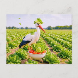 Stork som står tafatt i salladsland helg vykort