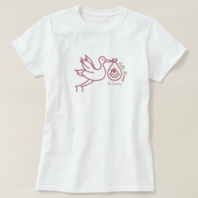 Stork som transporterar Baby-babyskor T Shirt (Design framsida)