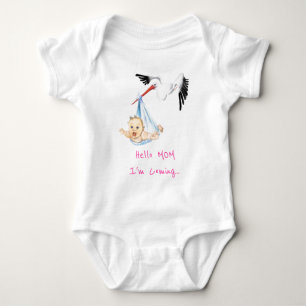 Stork som transporterar Baby Bodydräkt Mamma Jag k T Shirt