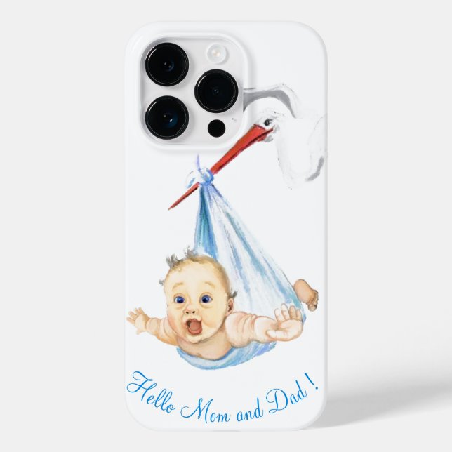 Stork som transporterar Baby iphone case Hej Mamma (Baksida)