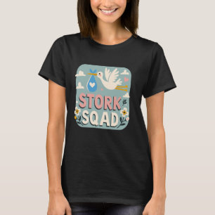 Stork Squad Midfru Nurse Matching Unit Labor och T Shirt