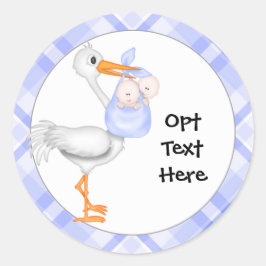 Stork & Twin Boys Stickers Runt Klistermärke