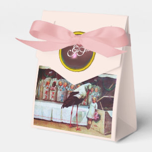 STORK TWIN FLICKA SHOWER ROSA GEM MONOGRAM PRESENTASKAR