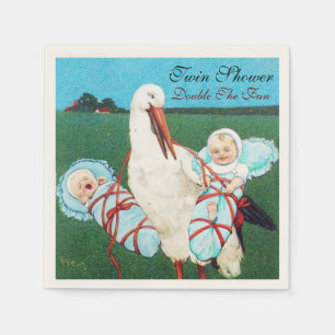 STORK TWIN POJKE SHOWER PAPPERSSERVETT