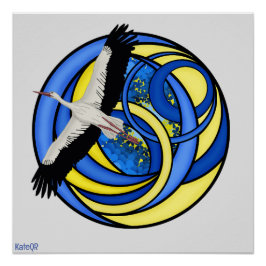 Stork. Ukrainsk abstrakt konst Perfect Poster