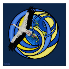 Stork. Ukrainsk abstrakt konst Perfect Poster