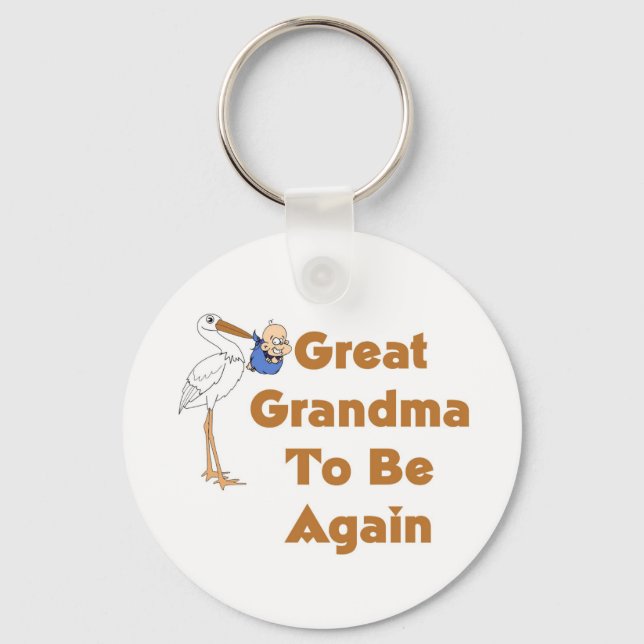 Stork Underbar mormor att bli igen Nyckelring (Framsida)