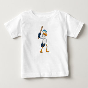 Stork vid Baseball med Baseball fladdermus T Shirt
