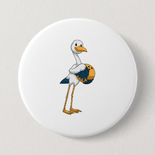 Stork vid Bowling med Bowling ball Knapp